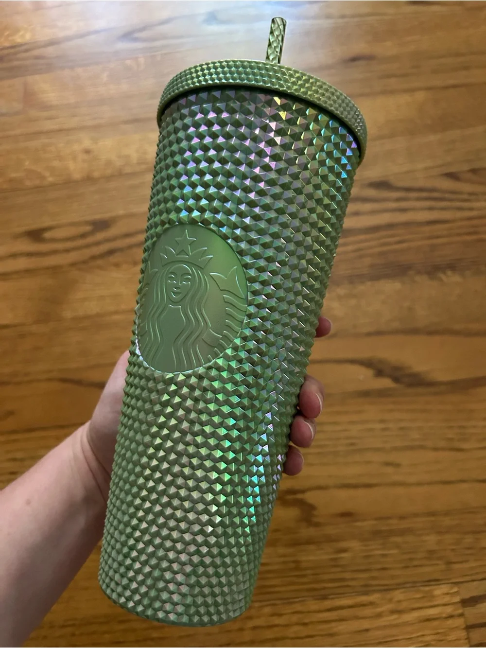 STARBUCKS ✨Rare✨ Green Iridescent Studded Tumbler